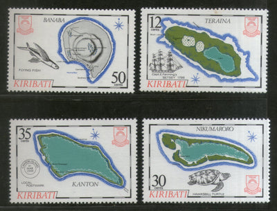 Kiribati 1984 Island Map Geology Ship Fish Sc 436-39 MNH # 259