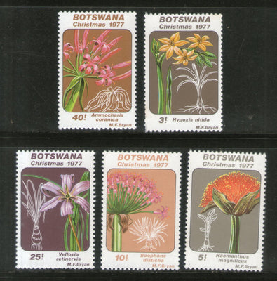 Botswana 1977 Lilies Flowers Orchids Plant Sc 193-97 MNH # 266