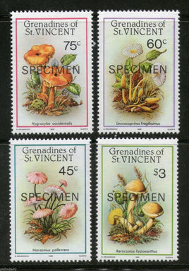 St. Vincent Grenadines 1986 Mushroom Fungi Plant SPECIMEN Sc 533-36 MNH # 269 - Phil India Stamps