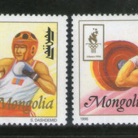 Mongolia 1996 Olympic Games Weight lifting Boxing Sc 2240-41 MNH # 2969