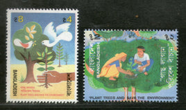 Bangladesh 1992 Tree Plantation Save the Environment Birds Sc 412-13 MNH # 2986