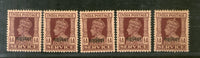 India Gwalior State KG VI ½An SERVICE SG  O82 x 5 Stamps Lot MNH # 3087