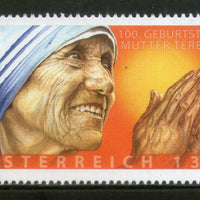 Austria 2010 Mother Teresa India Nobel Prize Winner MNH