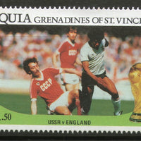 Bequia Gr. of St. Vincent 1986 World Cup Football Sc 225 USSR Vs England MNH # 3179