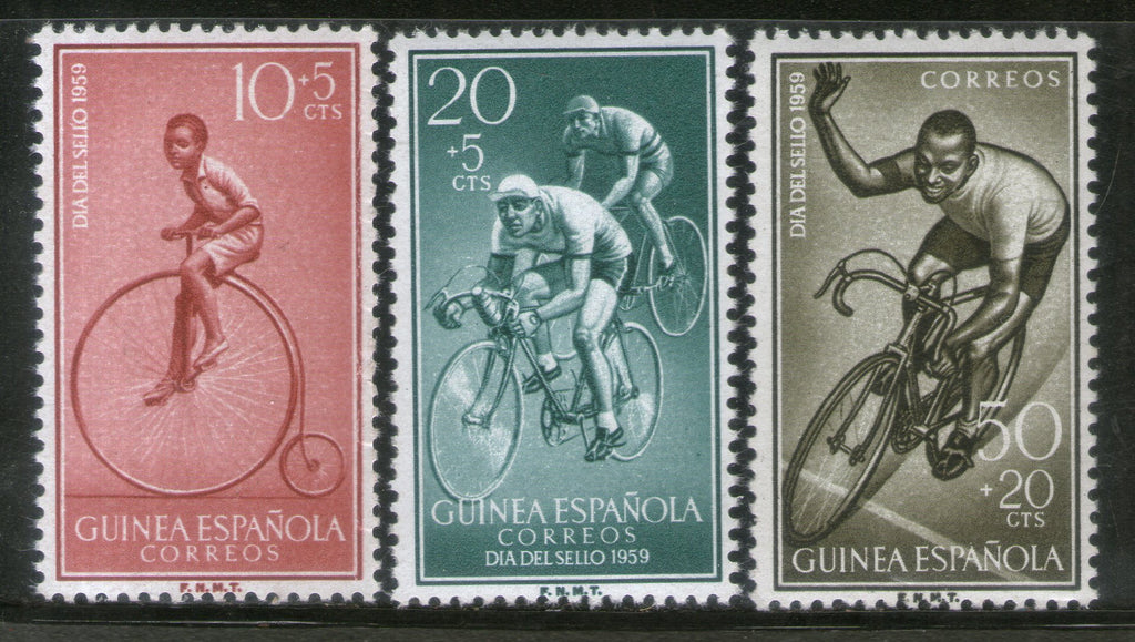 Spanish Guinea 1959 Cycling Sport Transport Sc B55-57 MNH # 325A