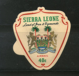 Sierra Leone 1965 40c Odd Shaped Coat of Arms Land of Iron & Diamond Sc C55 MNH # 332