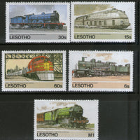 Lesotho 1984 Famous Locomotives Trains Railway Transport Sc 453-57 MNH # 3343