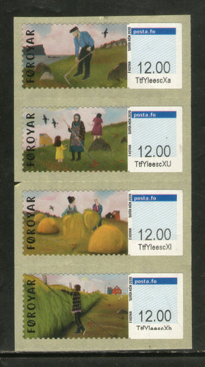 Faroe Islands 2020 Hay Harvest Agriculture Frama Label 4v MNH # 336