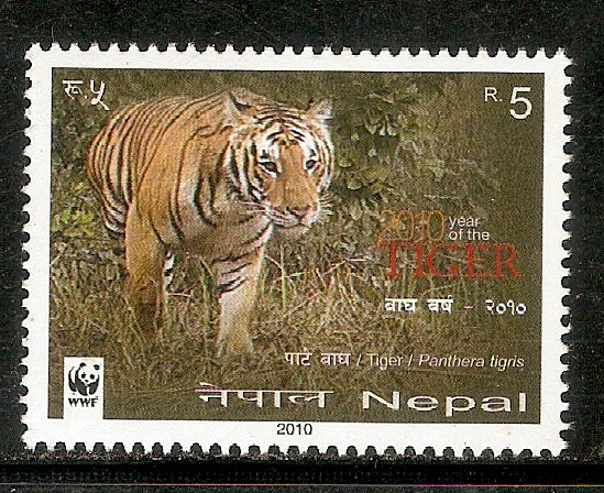 Nepal 2010  Year of The Tiger Panthera Tigris Wildlife Animals 1v MNH # 3385