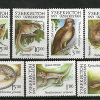 Uzbekistan 1993 Bird Eagle Snake Fauna Wildlife Animal Sc 7-13 MNH # 3431