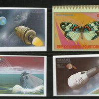 4 Diff. Butterfly Space Shuttle Imperf Stamps MNH # 3434