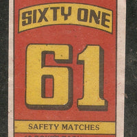 India 61 Sixty One Numbured Match Box Packet Label Large Size # 3617 - Phil India Stamps
