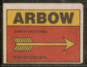 India ARBOW ARROW Archery Match Box Packet Label Large Size # 3621 - Phil India Stamps