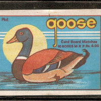 India Goose Water Bird Duck Match Box Packet Label Large Size # 3633 - Phil India Stamps