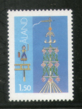 Aland 1985 Midsummer Pole celebrations Festival Sc 9 PHOSPHOR PAPER MNH # 376