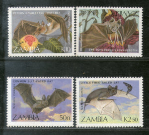 Zambia 1989 Mammals Bats Wildlife Sc 466-69 4V MNH # 381