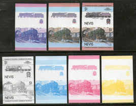 Nevis 1983 Class 5 British 1934 Locomotives Sc 211 Progressive Proof Set MNH # 3836