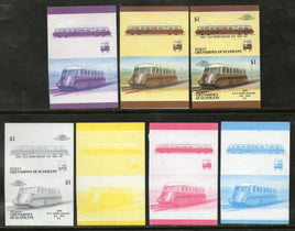St. Vincent Gr. 1987 Class B-B UK Diesel Railcar Sc 27 Progressive Proof Set MNH # 3845