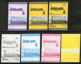 St. Vincent Gr. 1987 Class 118 (E) UK Locomotives Sc 7 Progressive Proof Set MNH # 3846
