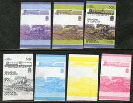 St. Vincent Gr. 1987 Class A3 UK Locomotives Sc 316 Progressive Proof Set MNH # 3847