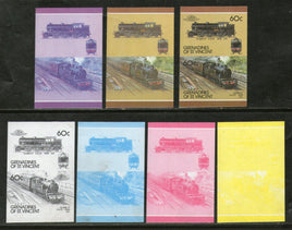 St. Vincent Gr. 1987 Class V1 UK Locomotives Sc 321 Progressive Proof Set MNH # 3848