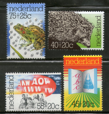 Netherlands 1976 Wildlife protection Frog Agricultural Education Sc B517-20 MNH # 4161