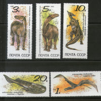 Russia 1990 Dinosaurs & Pre Historic Animals Wildlife Sc 5920-24 MNH # 4232