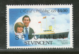 St. Vincent 1981 Diana & Charls Royal Yacht Bitania Ship Specimen Sc 631 MNH # 426