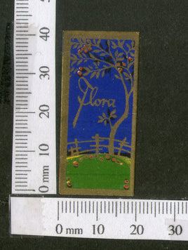 India 1950's Flora French Print Vintage Perfume Label Multi-Colour # 430