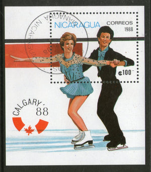 Nicaragua 1988 Winter Olympic Games Calgary Sport Figure Skating M/s Cancelled # 438