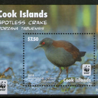 Cook Islands 2014 WWF Spotless Crake Birds Wildlife Animal Sc 1524 M/s MNH # 443