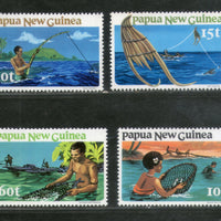 Papua New Guinea 1981 Fish Net Fishing Methods Sc 545-48 MNH # 445