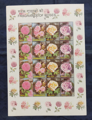 India 2007 Fragrance of Rose Flower Phila -2248 Sheetlet MNH