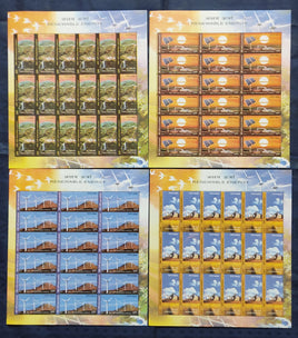 India 2007 Renewable Energy Solar Wind Hydro Biomass Phila-2315-18 Sheetlet MNH