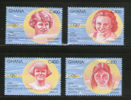 Ghana 1996 Women Olympic Medalist in Swimming Sports 4v MNH # 496