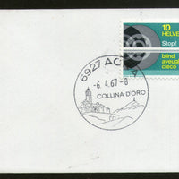 Switzerland 1967 Indian City Name AGRA Cancellation Automobile Small Cover # 5092B