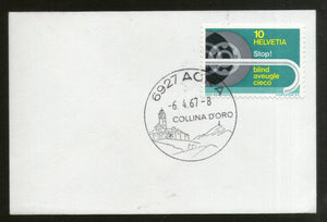 Switzerland 1967 Indian City Name AGRA Cancellation Automobile Small Cover # 5092B