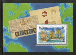 St. Vincent 1993 Sailing Ship Transport Stamp on Stamp Sc 1763 M/s MNH # 5154