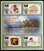 Cook Islands 2000 Olympic Games Archery Running Sc 1237 Sheetlet MNH # 5183