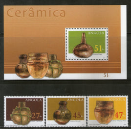 Angola 2002 Pottery Handicraft Sc 1236-39 3v+M/s MNH # 5195