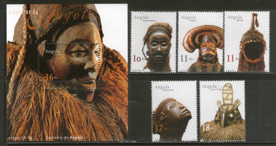 Angola 2002 Traditional Masks & Costumes Sc 1209-14 5v+M/s MNH # 5201