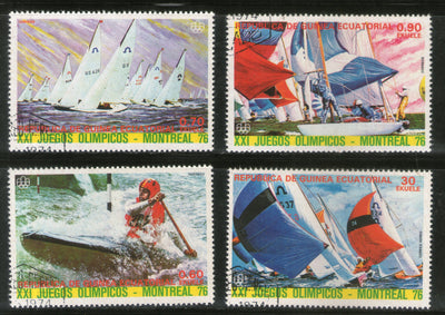 Equatorial Guinea 1976 Olympic Games Sport Sailing 4v Cancelled # 5210a