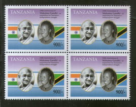 Tanzanie 2019 Mahatma Gandhi de l'Inde 150e anniversaire Drapeau 1v BLK/4 MNH # 5234B