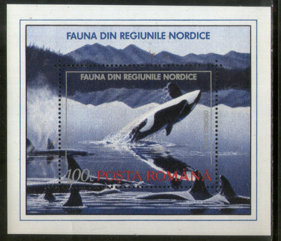 Romania 1992 Whale Marine Life Fish Sc 3789 M/s MNH # 5290