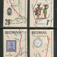 Botswana 1972 Map Postal Cancellation Stamp on Stamps Sc 88-91 MNH # 531