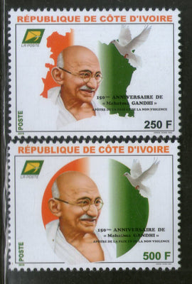 Ivory Coast 2019 Mahatma Gandhi of India 150th Birth Anniversary Flag Dove 2v MNH # 5362A