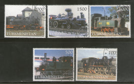 Turkmenistan 1998 Locomotive Railway Train Transport Setenant Cancelled #5384