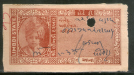 Inde Fiscal Limbdi État 8As King Type 13 KM 147 Timbre fiscal pour frais de justice n° 543