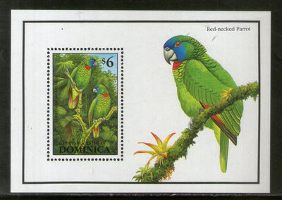 Dominica 1993 Red Necked Parrots Birds Wildlife Sc 1547 M/s MNH # 5450