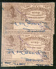India Fiscal Bharatpur State 20 Rs. Court Fee Stamp Pair Revenue # 5455